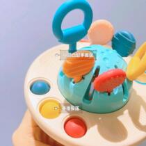 Baby grasping training sensory grip development hand training finger training finger pulling puzzle chewable silicone pumping toy