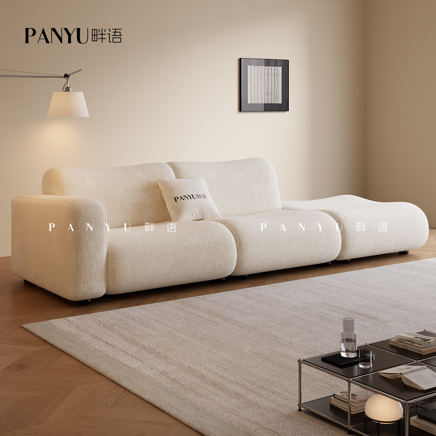 Модульный диван Banyu bamboo из хлопка и льна, креативное сочетание в гостиной, съемный и моющийся диван из синельного нетканого материала Изображение 1
