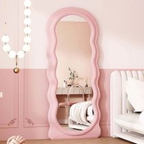 Full-length mirror ins style bedroom special-shaped dressing mirror bedroom living room fitting mirror wall-mounted floor-standing mirror internet celebrity wave