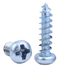 Self-tapping screws Blue and white zinc cross recessed round head self-tapping pan head self-tapping screws
