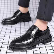 2022 Autumn New Business Workwear Leather Shoes Casual Brogue Mens Shoes Thick-soled Genuine Leather Mens British Leather Shoes for Men