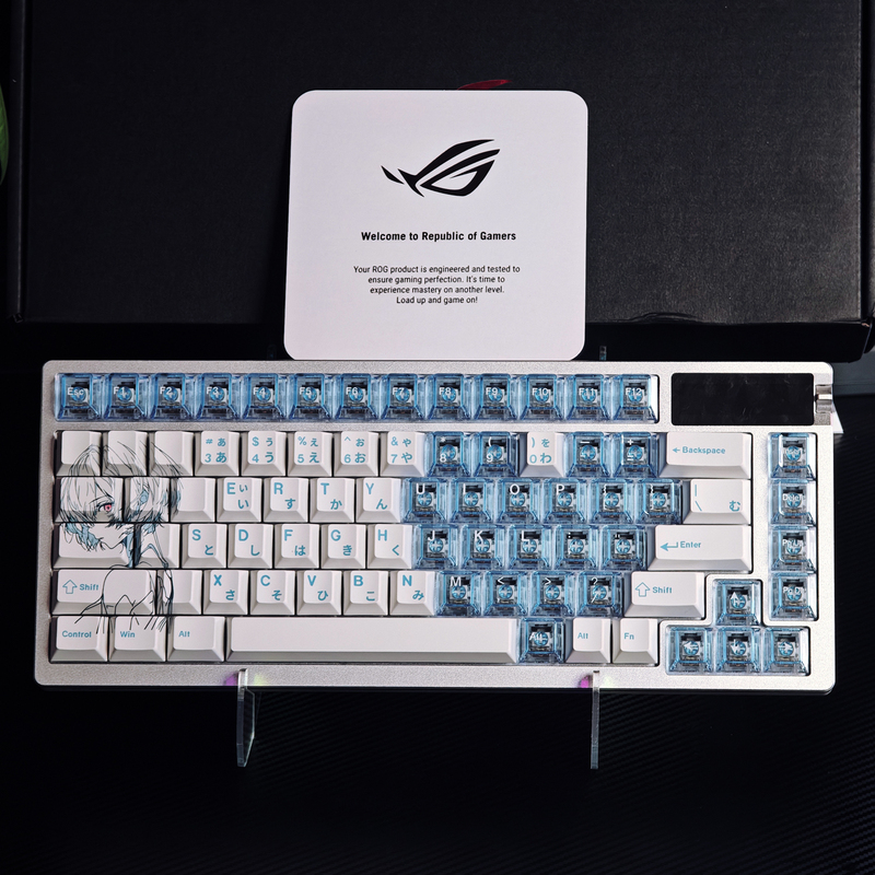 Wenshao Ayanami Rei Keycaps Rog Night Demon/Rain 75/Magic Wizard 75/Gravity Planet K1 Translucent Keycaps