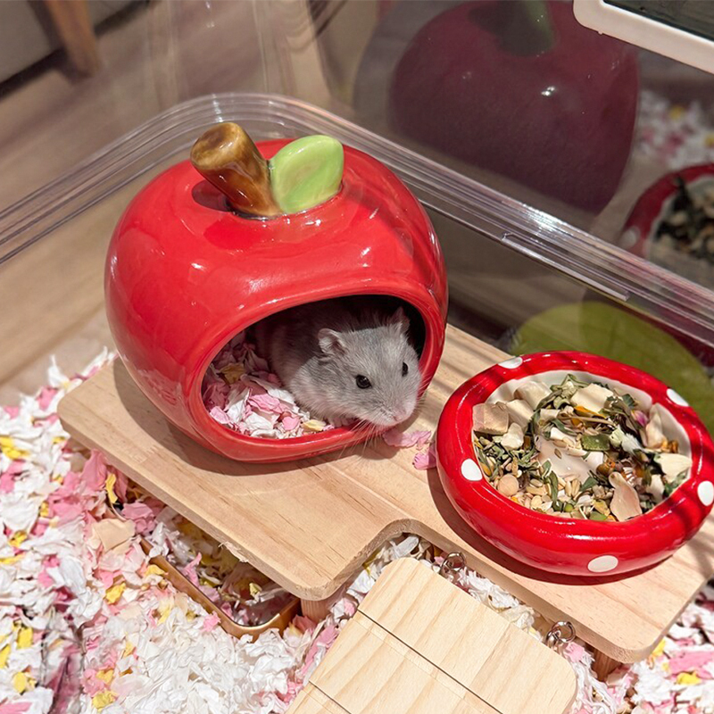 Hamster Hideout House, Ceramic Hamster Nest, Sleeping House, Suitable for All Seasons, Golden Hamster and Gerbil Summer Cooling Essential