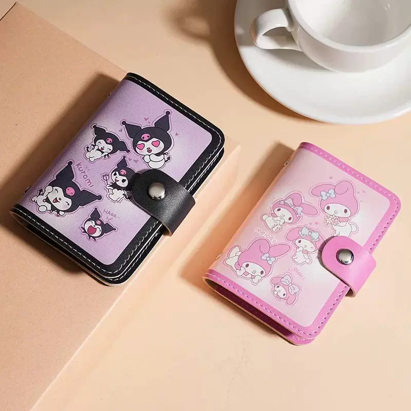 Кошачья сумка-кошелек с монетами, принт картона PU, печать SANRIO Kuromi Kaw