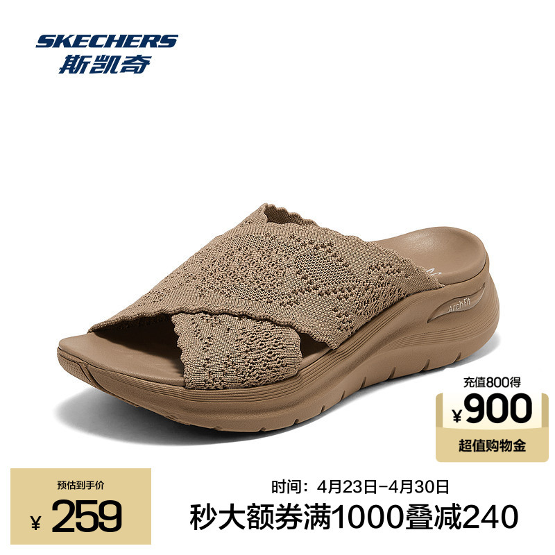 Skechers 2026 New Women's Slip-On Slippers Summer Comfortable Breathable Casual Sports Sandals