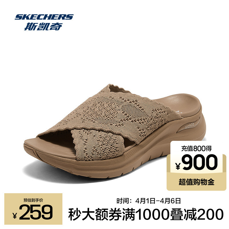 Skechers 2026 New Women's Shoes Slip-On Slippers Comfortable Breathable Casual Sandals Sports Sandals