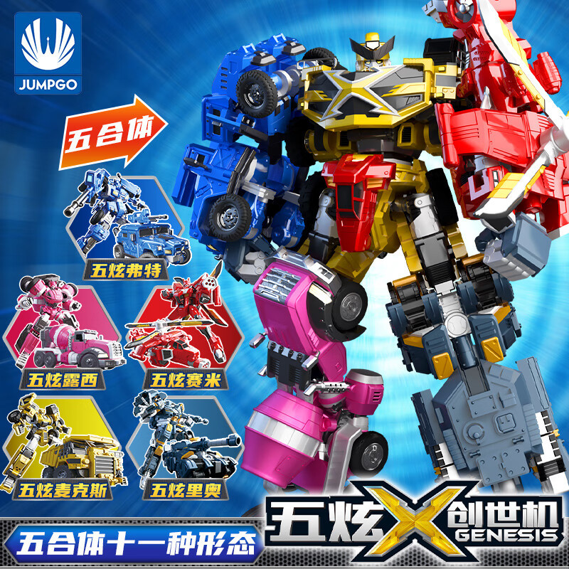 Mini Agent X Five-Dimensional Mecha 5-in-1 Fusion Furtseymax Rio Transforming Robot Children's Toy
