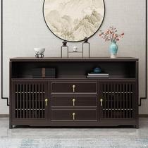 New Chinese sideboard solid wood wall high cabinet hall Chinese side cabinet wine cabinet slate tea cabinet