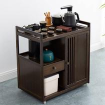 Mobile tea table tea table household small coffee table living room sofa corner table kettle all-in-one set tea cabinet bamboo wood