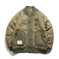 Winter Color Blocking Big Pocket Zipper Cotton Padded Men Re