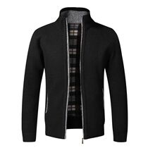 Autumn Winter Warm Cardigan Men Fleece Zipper Sweaters Jacke