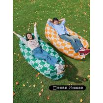 Inflatable sofa outdoor lazy folding portable air bed picnic camping supplies no-pump mattress air bed