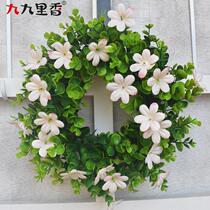 Jingspring artificial grass ring door decoration trumpet 64376953 Yuli flower cross ring plus eucalyptus leaf garland artificial flower