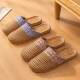 Elderly non-slip slippers Baotou men's indoor home handmade rattan straw woven linen woven sandals and slippers couple shoes