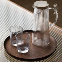 Nordic glass cold kettle kettle household cool water cup set large capacity teapot high temperature resistant teapot cup