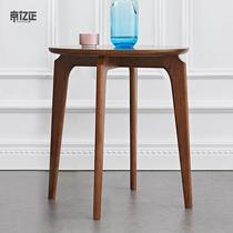 Jingyi Zhengbei solid wood tea European table modern simple small apartment living room sofa side table corner table balcony mini round table