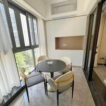 Nordic simple household slate small round table sales office light luxury reception negotiation table and chair combination milk tea shop table