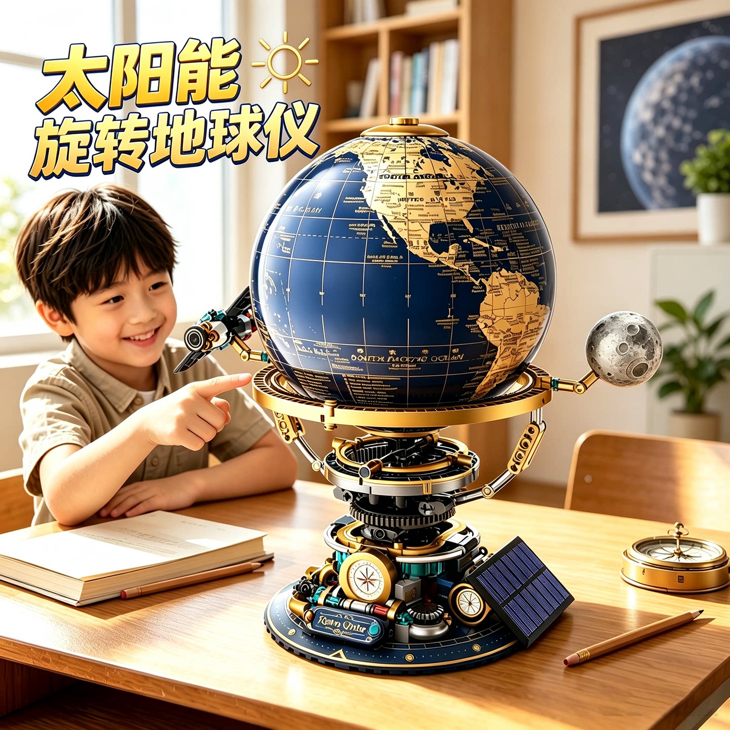 ลูกโลกของเล่นพลังงานแสงอาทิตย์ ชุดตัวต่อประกอบ แบบจำลองภูมิศาสตร์ ใช้ประกอบตามหนังสือเรียนระดับประถมศึกษา และชุดตัวต่อสำหรับมัธยมต้น เป็นของตกแต่ง ของขวัญ