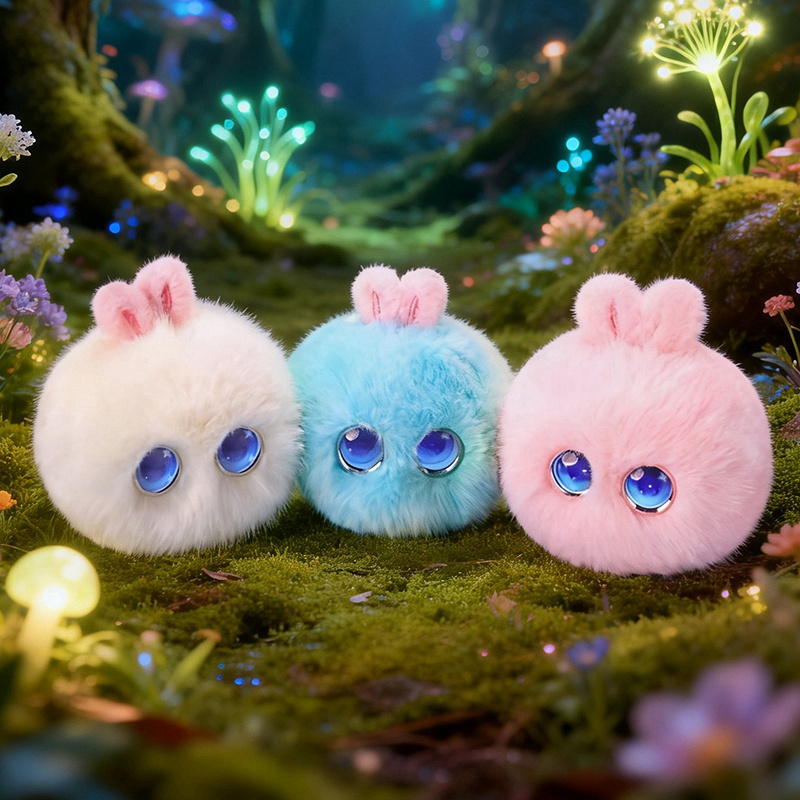 Ai Elf Companion Big-Eyed Rabbit Plush Toy with Hd Display for Dialogue, Interactive Play, and Companion Doll Pendant