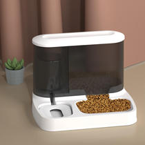 Cat bowl and dog bowl automatic feeder and water dispenser integrated cat food bowl dog rice bowl cat and dog drinking water pet double bowl