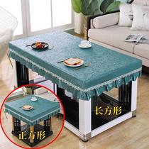 High-end new coffee table tablecloth fire table cover waterproof oil-proof anti-scalding leather cover electric stove cover new square table