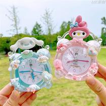 Childrens alarm clock girl Melody student wake-up artifact high-value night light clock desktop ornaments alarm clock desk clock