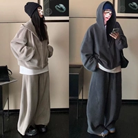 Двусторонная бархатная толстовка, комплект, штаны, свободный крой