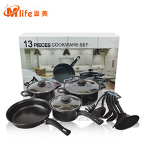 Factory 13-piece soup pot milk pot and frying pan multi-piece set combination 13-piece pot set