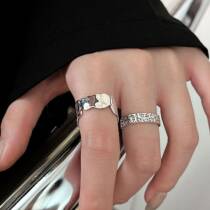 Yinruitai 925 sterling silver irregular texture open ring female Korean ins trend versatile retro index finger ring