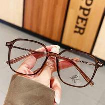 New tr anti-blue light flat glasses for women Korean version large frame no makeup slimming glasses frame can be equipped with myopia and degrees