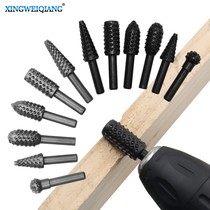 Woodworking special-shaped rotary file 6-pack Wood carving root carving milling cutter grinding head set Electric rotary file head