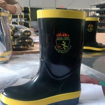 97 models 0214 fire fighting high-top water shoes anti-slip labor protection waterproof and wear-resistant steel plate rain boots protective rain boots