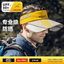 Wide brim widened sunshade large brim striped running wrap-around hat veil mountaineering thin peaked cap retractable
