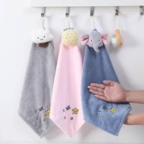 Hanging cartoon hand towel absorbent quick-drying extra thick towel kitchen bathroom hand towel cute handkerchief