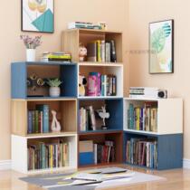 Bookshelf placed on the bay window simple childrens desktop storage cabinet bedroom window sill lattice storage rack small bookcase