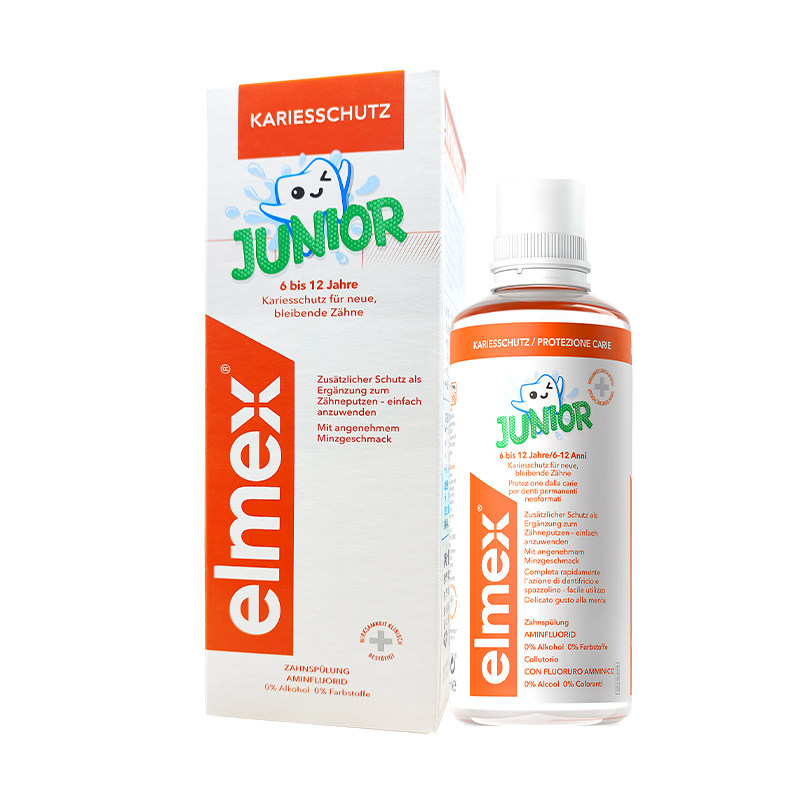 elmex 艾美适 6-12岁少儿漱口水清淡薄荷味 400ml
