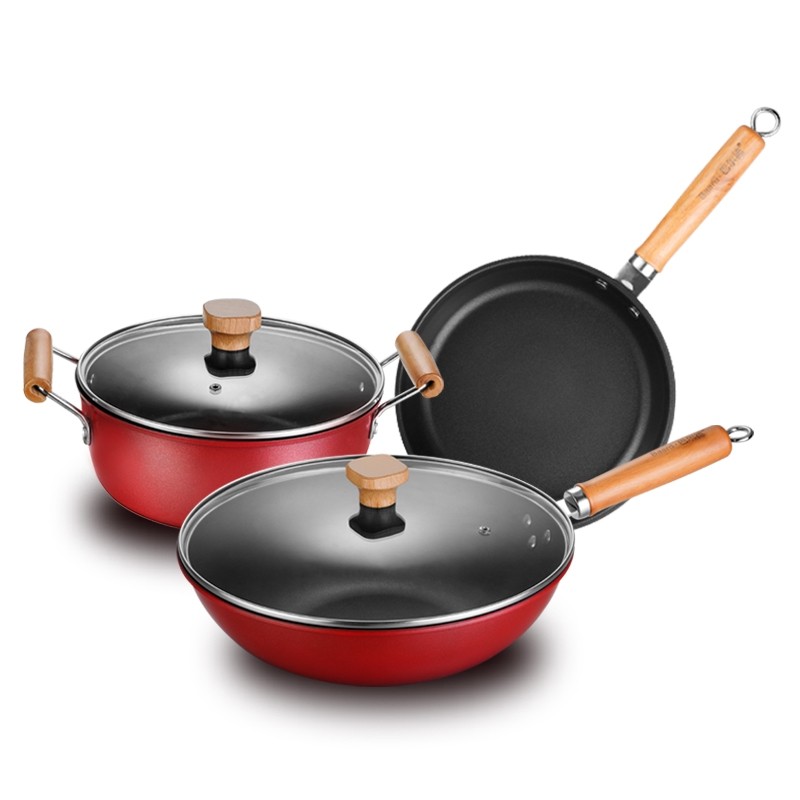 巴尔德慧生活 三件套 炒锅30cm 汤锅24cm 煎锅24cm BT-1033