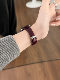 Suitable for iwatch strap S11 Apple watch applewatch11/10/9 leather high-end S8 temperament wine red se New Year red iWatchS8 niche wristband Ultra white and small waist