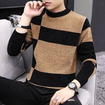 Striped Men Long Sleeve Knitted Sweater Homme High Quality P