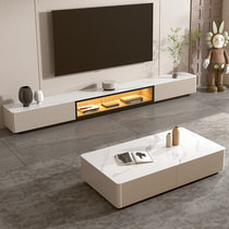 Gujia home slate floor small apartment TV cabinet coffee table combination simple modern light luxury floor-standing living room customization