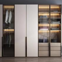 Narrow minimalist tempered glass door customized aluminum alloy frame wardrobe door wine cabinet door flip-up cabinet door self-installed cabinet