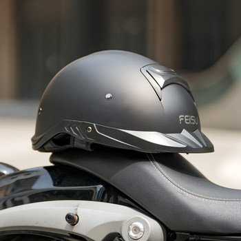 Feisu retro scoop helmet half helmet four-season windproof motorcycle helmet men's and women's cruise motorcycle new national standard 3c certification