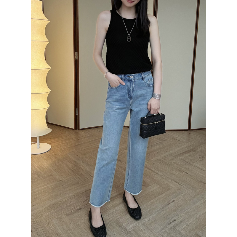 Lesamis·「Fengyu Travel」(Upgraded Baguette) High Elastic Thin Nine-Point Jeans 42001587