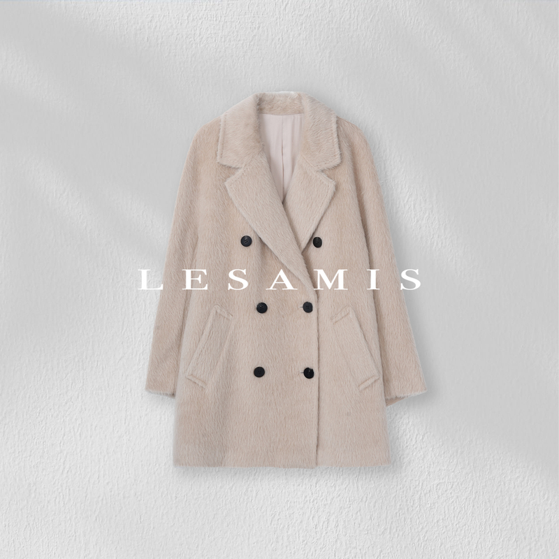 Lesamis "Paris Time" Top Luxury Line·Italian Imported Menchi Su Li Alpaca Wool Coat