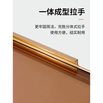 Minimalist and light luxury tempered glass flat opening wardrobe door customized narrow edge aluminum frame wine cabinet bookcase sideboard door tea gray