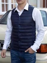 2024 New Winter V-Neck Mens Vest 80% White Duck Down Paddin
