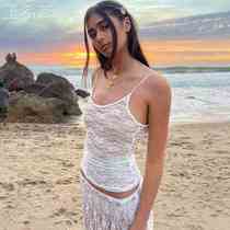 Lace Hollow Out Sheer Summer Sweet Crop Tops for Women Club