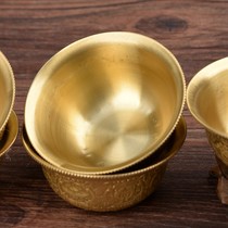 Hot-selling Tibetan pure copper carved water supply cup Tantric seven-branch water supply bowl household Buddha cup in front of Buddha small holy water cup