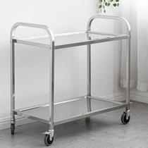 304 thickened stainless steel dining cart stall cart food delivery cart hotel fast food restaurant bowl collection cart restaurant wine