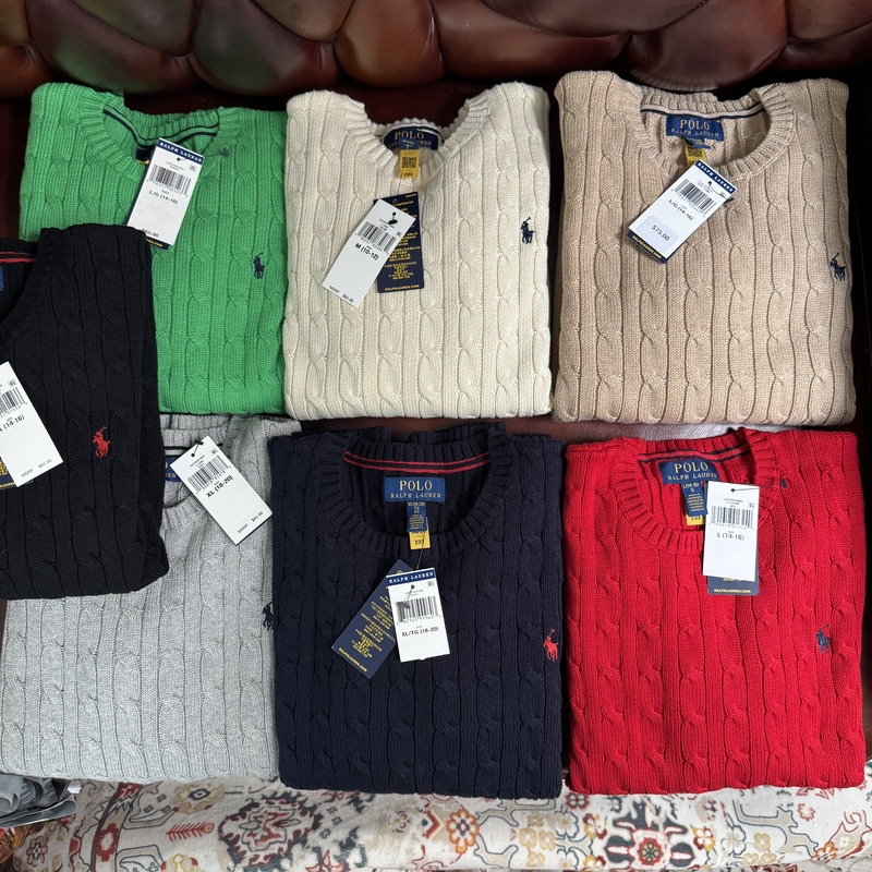 Domestic In-Stock Polo Ralph Lauren Ralph Lauren Big Kids' Crew Neck Sweater Cable Knit Knitwear Domestic In-Stock Polo Ralph Lauren Ralph Lauren Big Kids' Crew Neck Sweater Cable Knit Knitwear